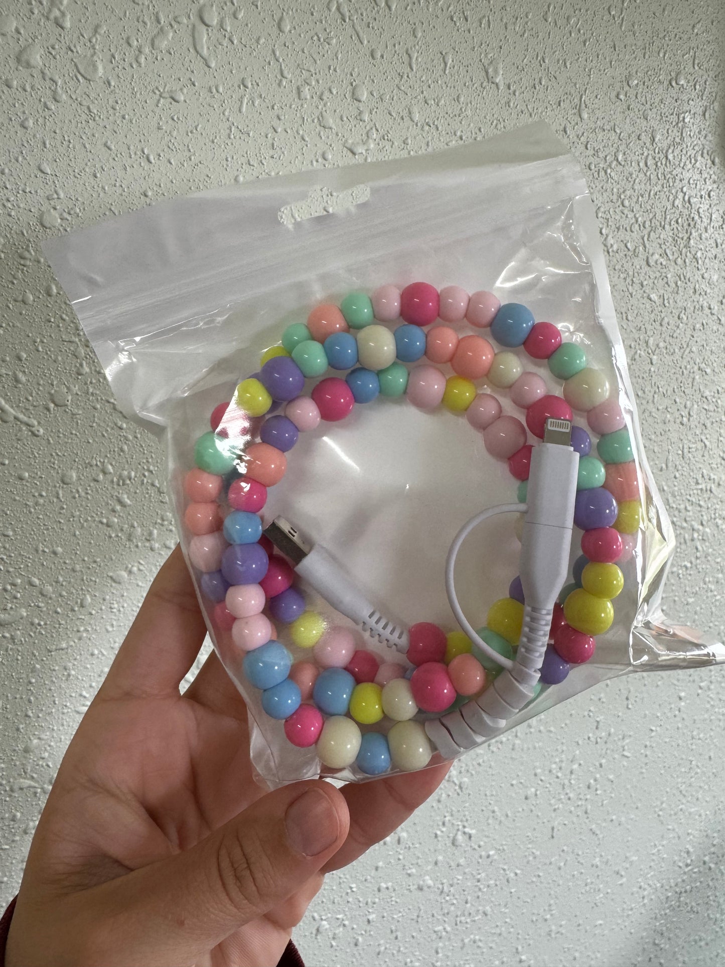 Rainbow Beaded Cellphone Charger