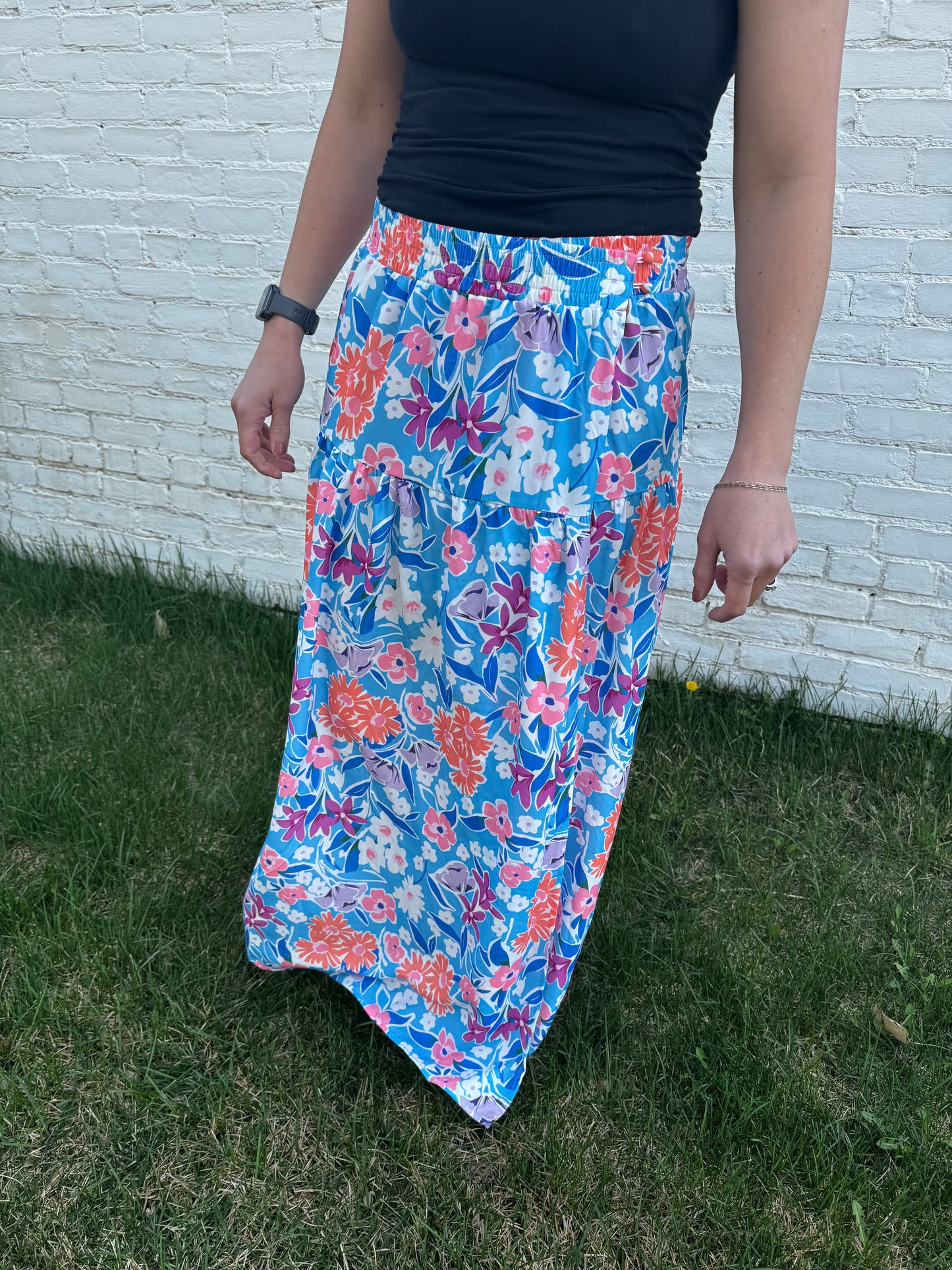 Sky Blue Split Wrap Maxi