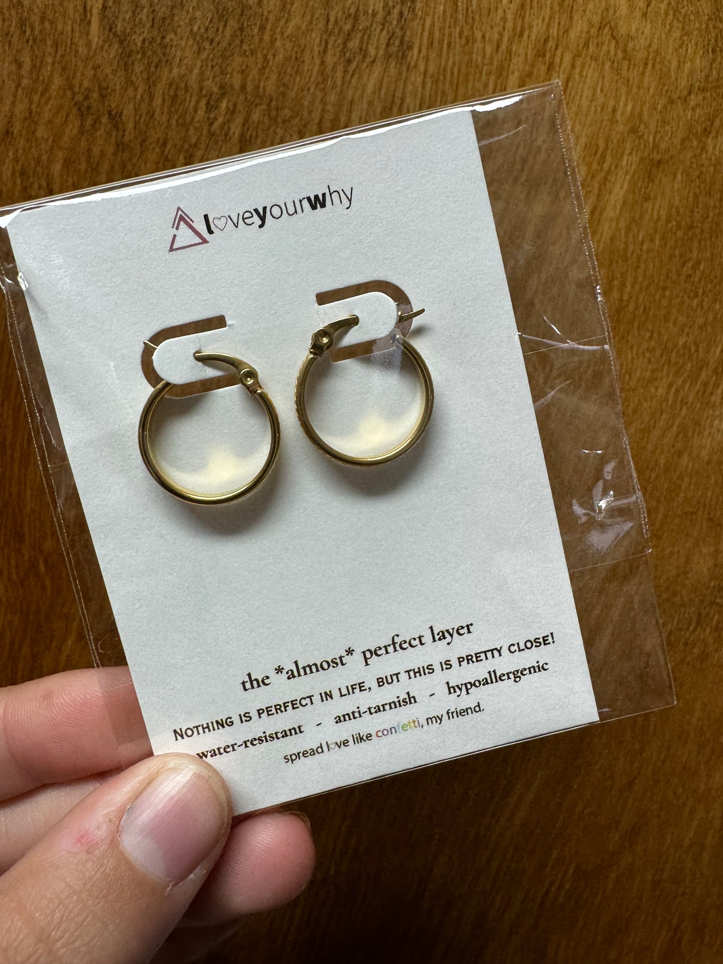 Water Resistant Gold Hoops