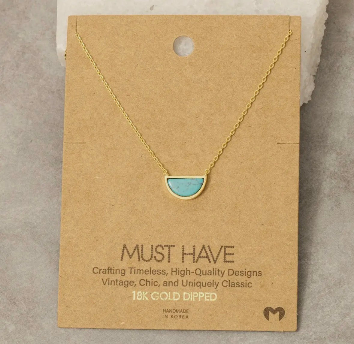 Semi Circle Turquoise Necklace