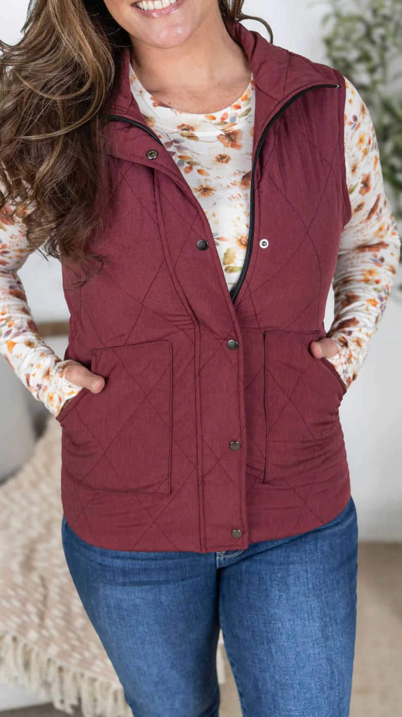 Heathered Burgundy Vest