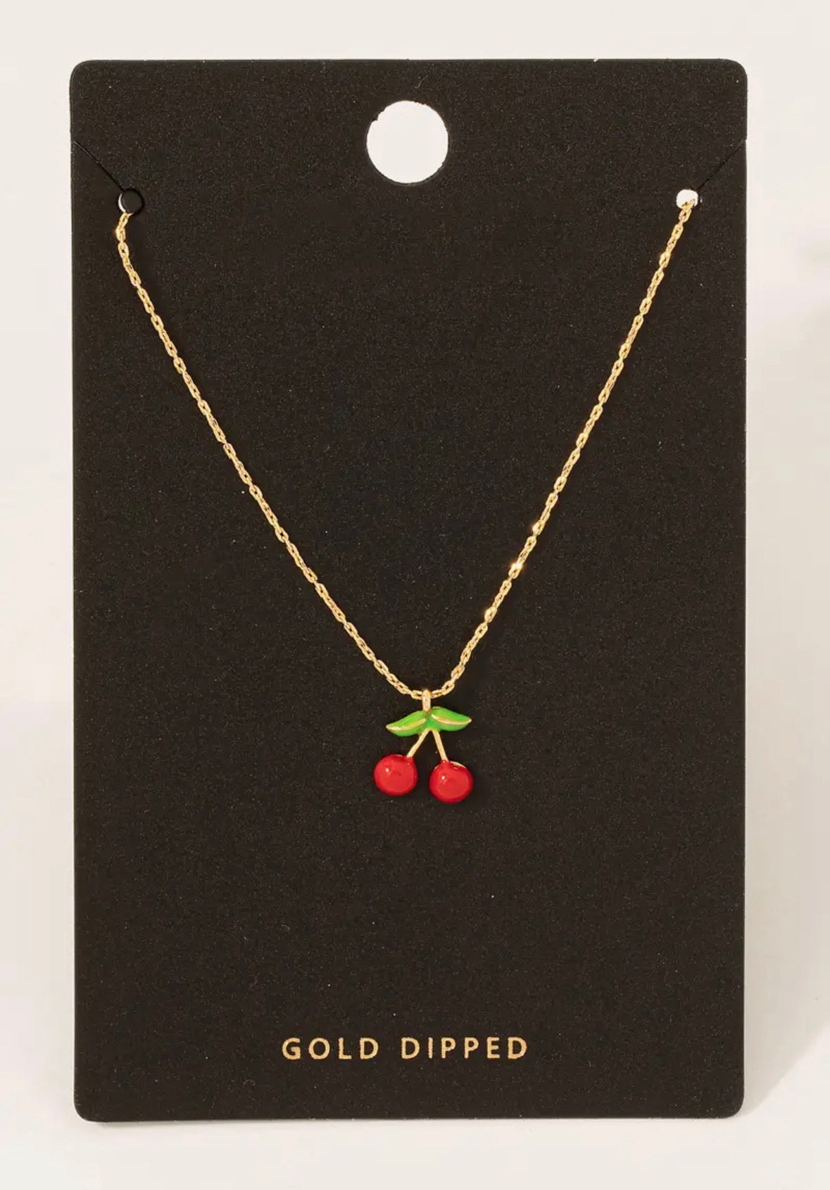 Gold Dipped Cherry Pendant Necklace