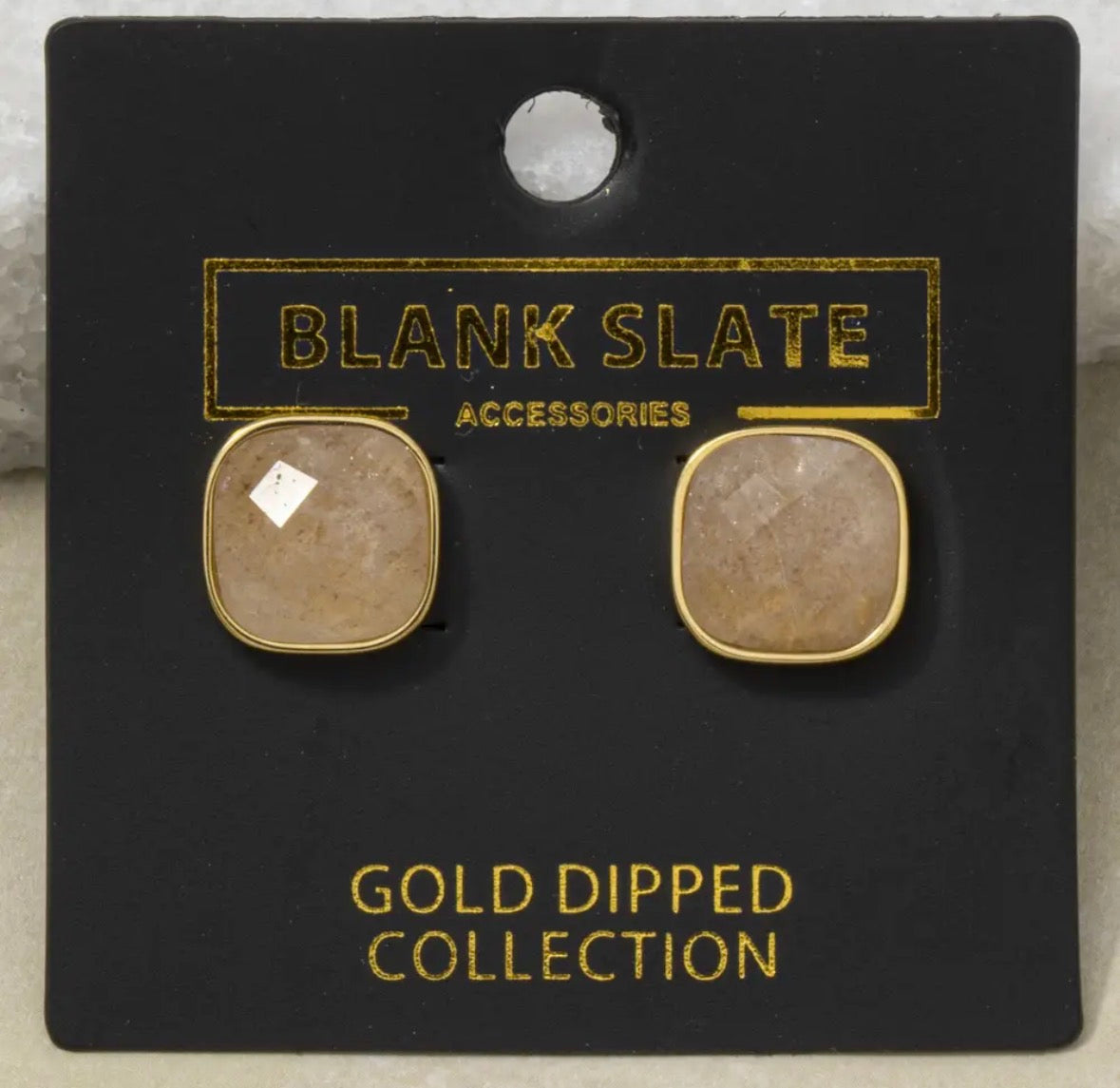 Stone Stud Earrings