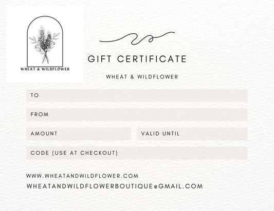 Wheat & Wildflower Gift Card