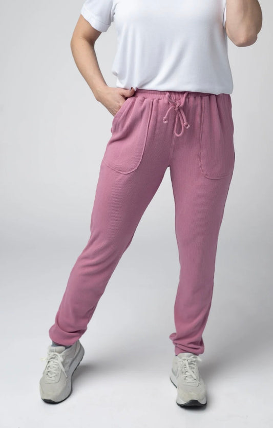 Rose Ribbed Joggers
