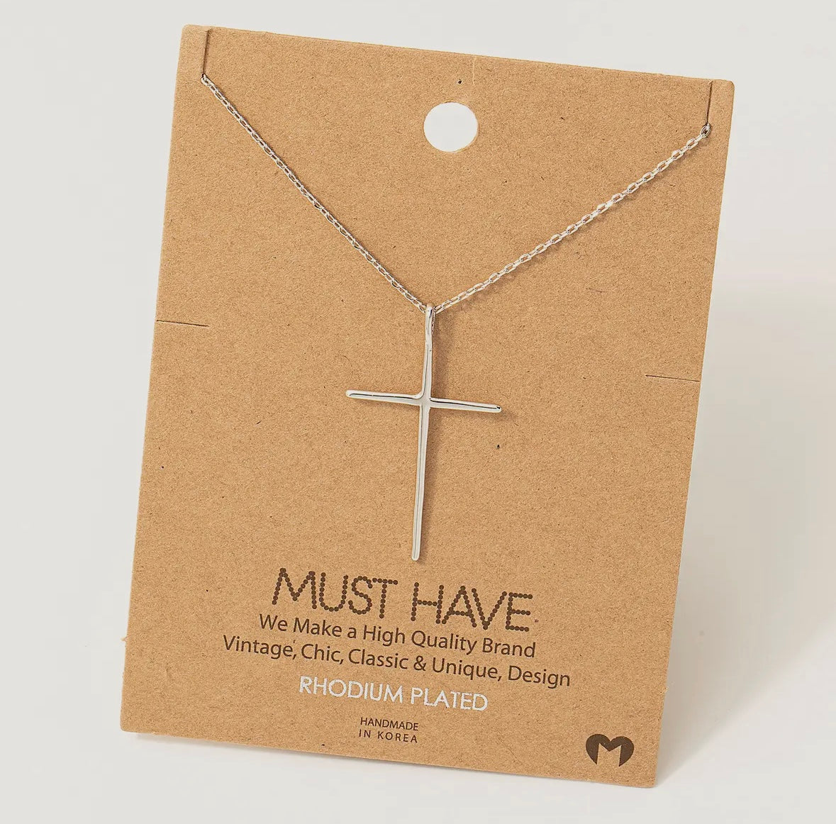 Metallic Cross Necklace