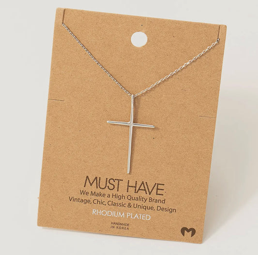 Metallic Cross Necklace