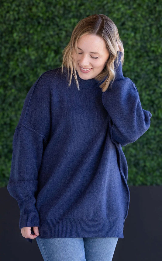 Aurora Navy Sweater