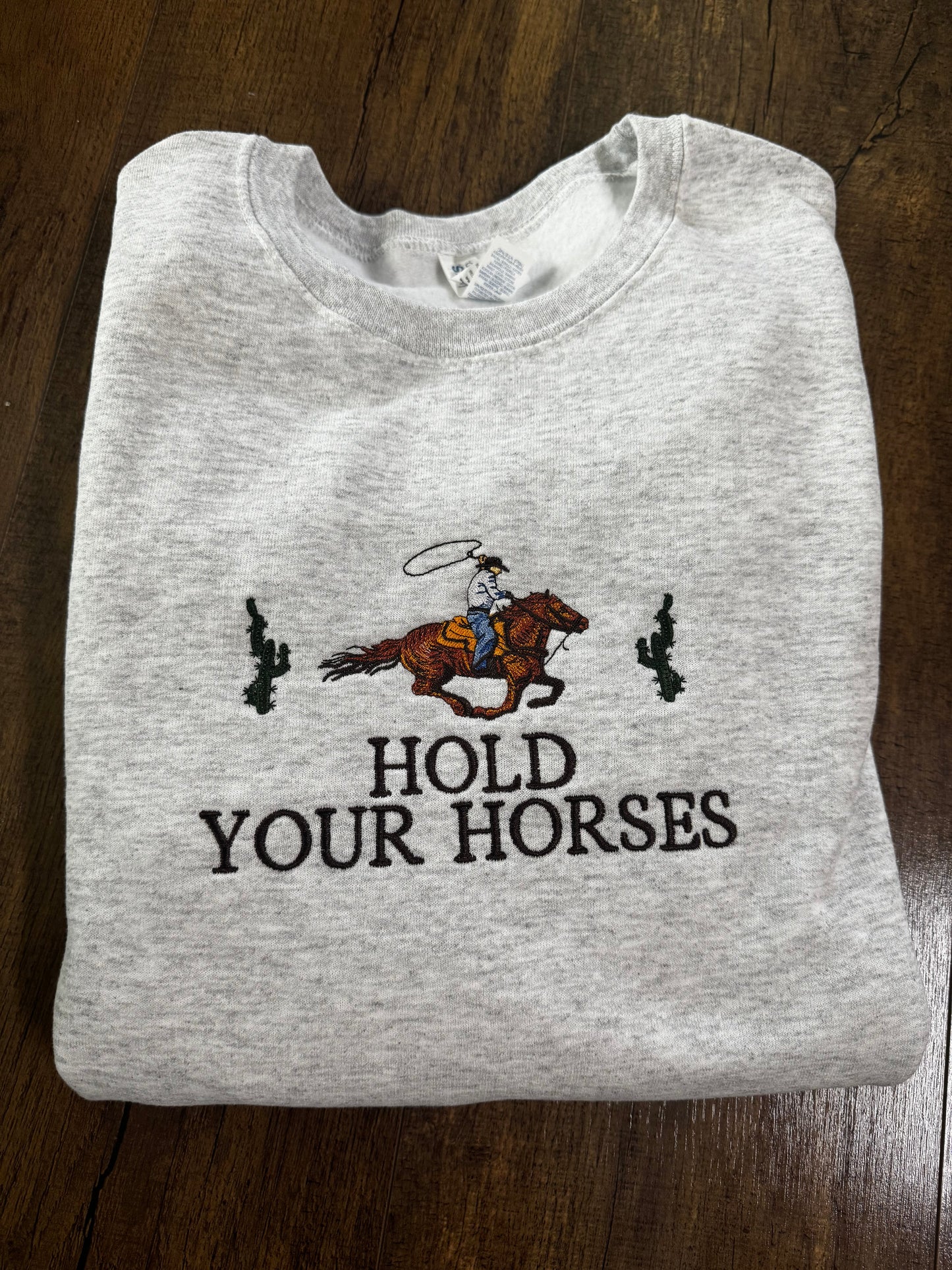 Hold Your Horses | Embroidered Crewneck Sweatshirt