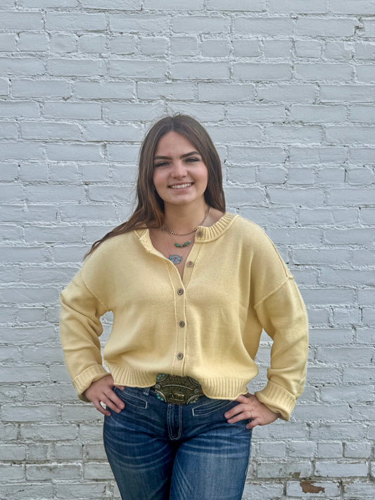 Butter Yellow Cardigan