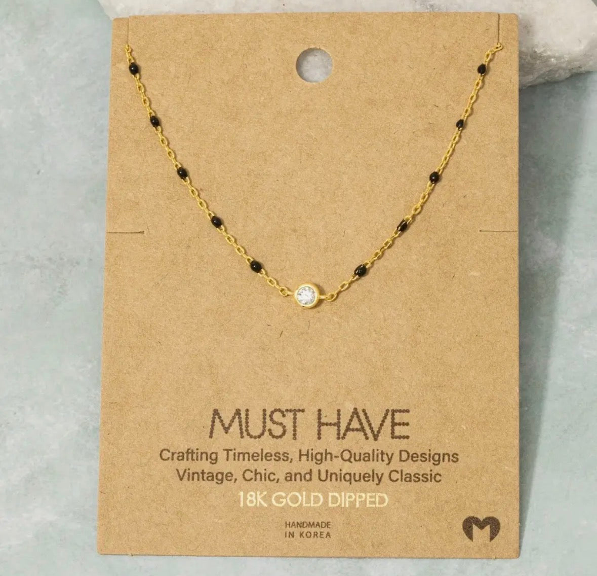 Black & White Pendant Necklace