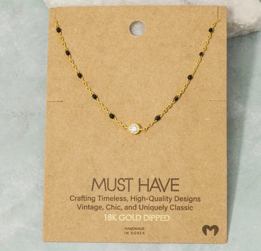 Black & White Pendant Necklace