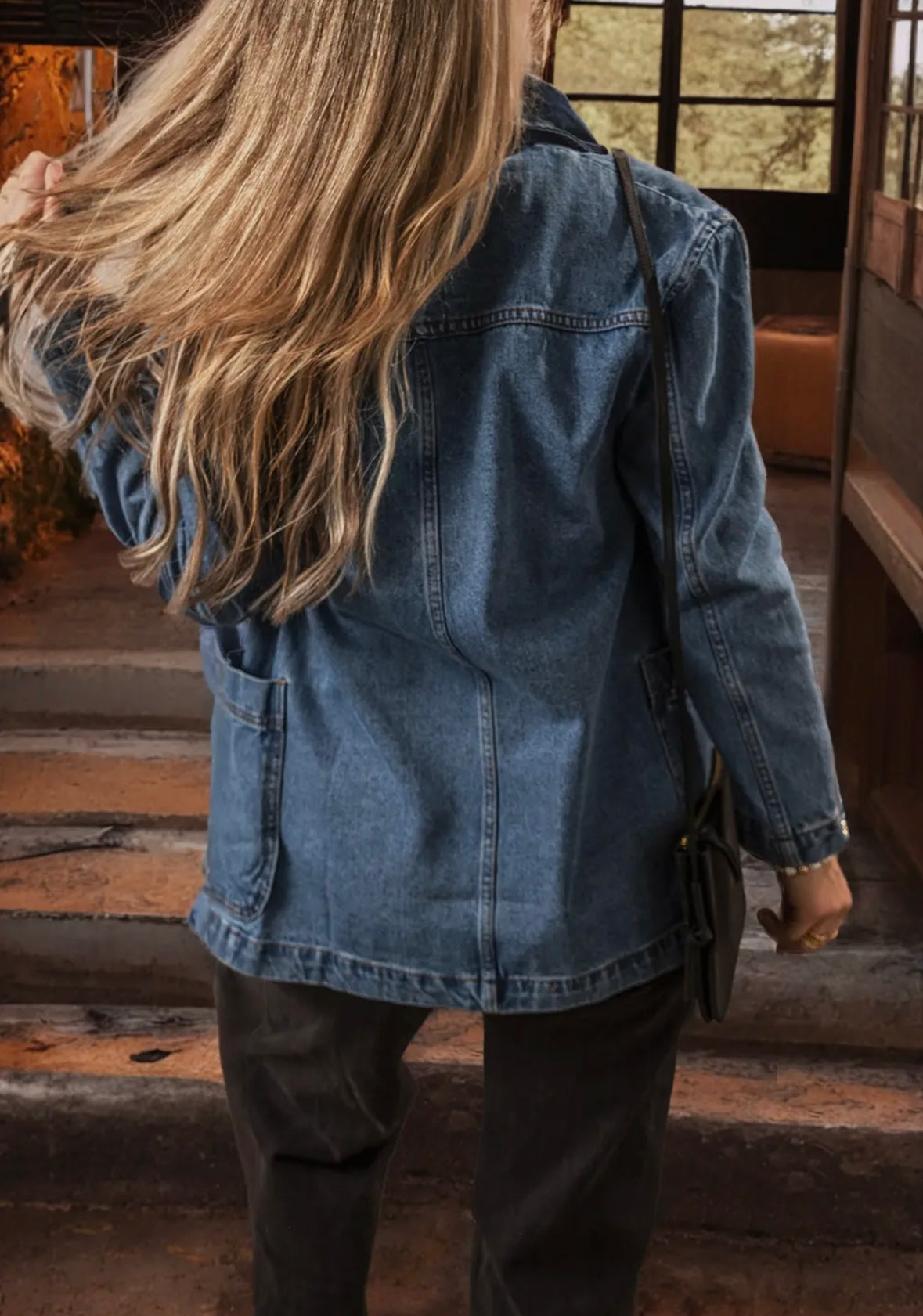 Side Pocket Lapel Collar Denim Jacket