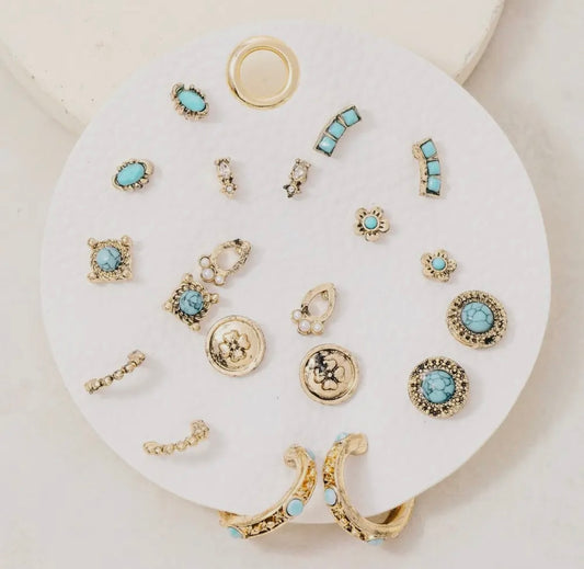Boho Turquoise Earring Set