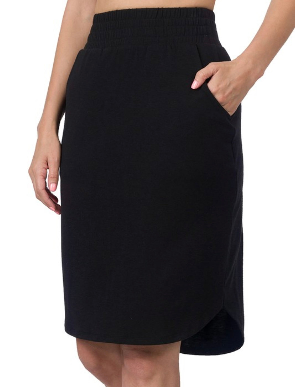 Black Tulip Hem Skirt