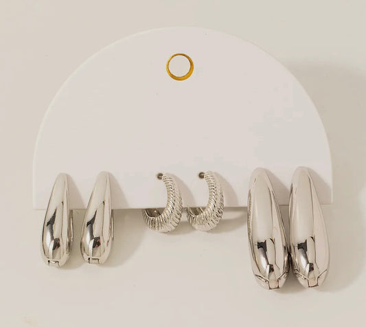 Metallic 3 Piece Hoop Set