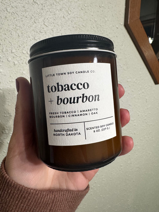 Little Town Soy Candle Co Candle | Tobacco + Bourbon | NEW | 8oz