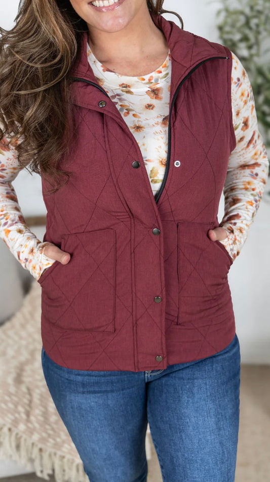 Heathered Burgundy Vest
