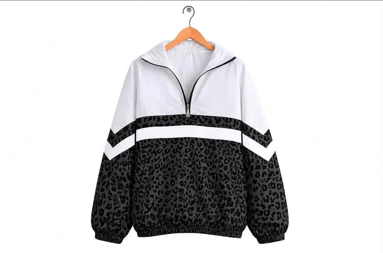 Black & White Leopard Scuba 1/4 Zip