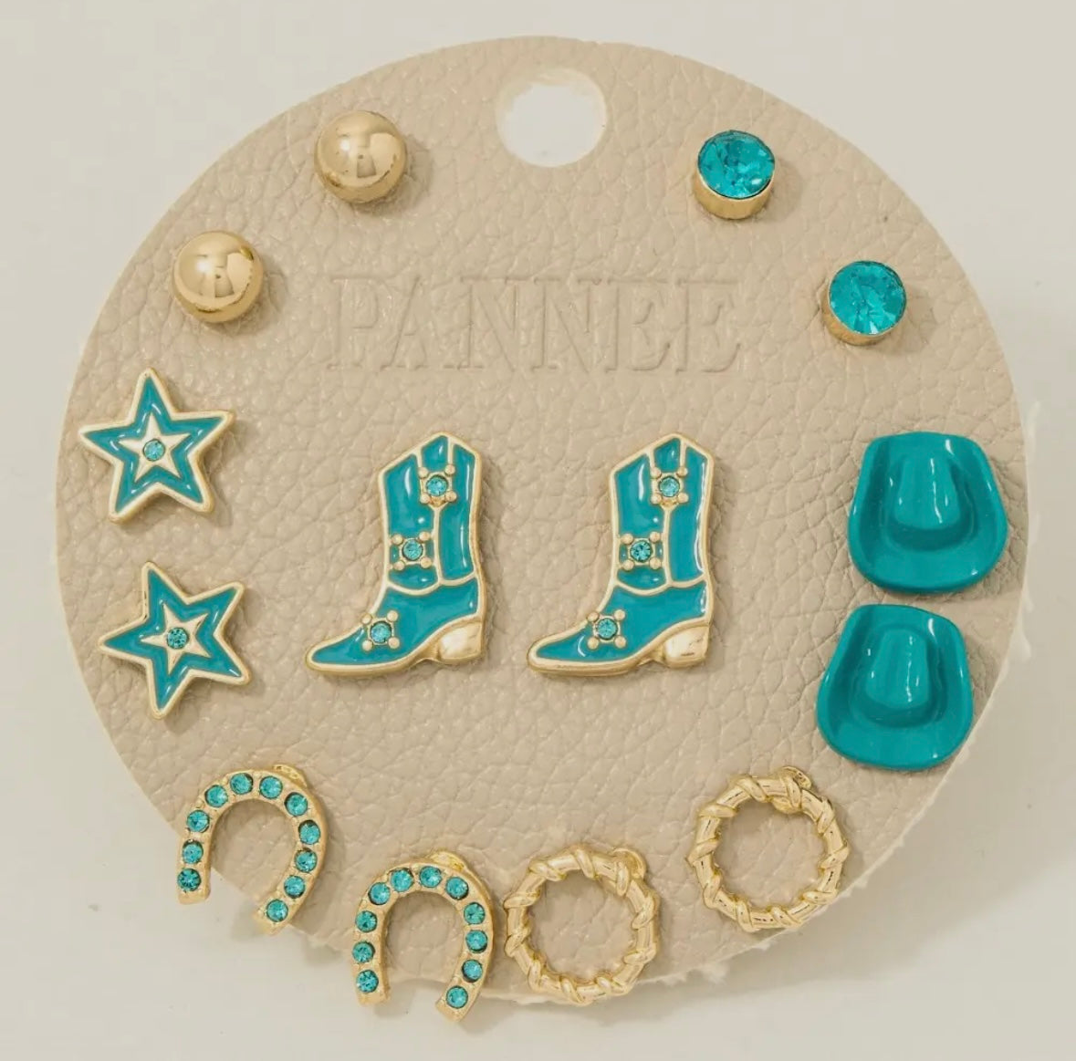 Western Cowboy Stud Earring Set