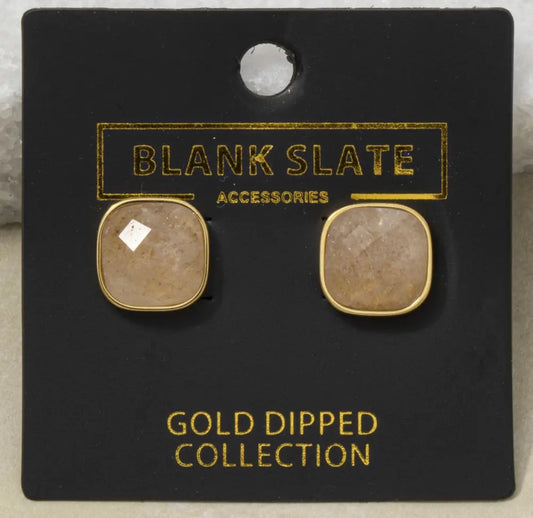 Stone Stud Earrings