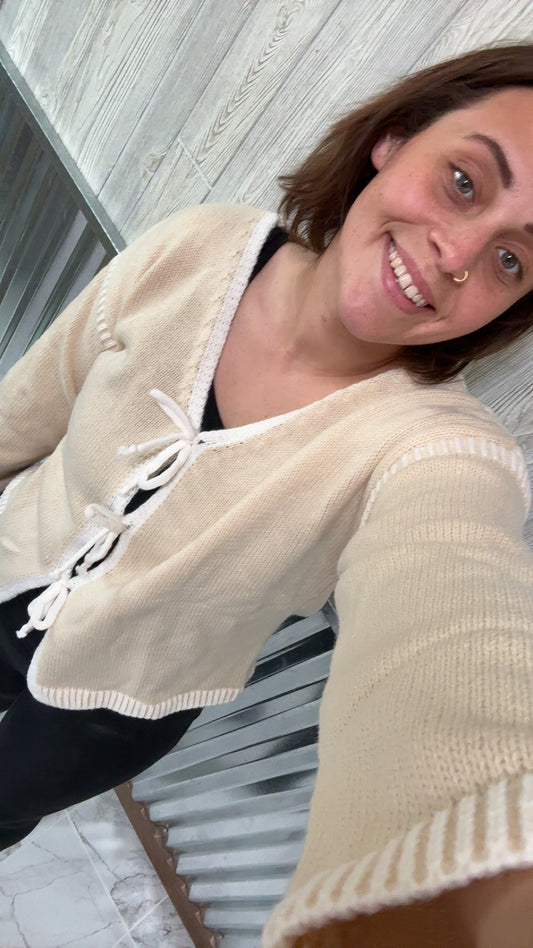 Tie Front Knit Cardigan