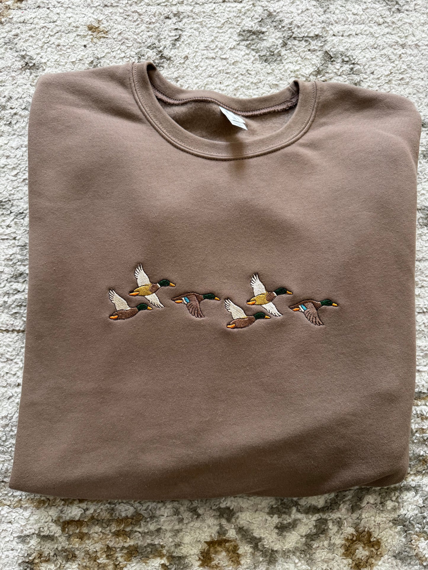 Embroidered Flying Ducks Crew