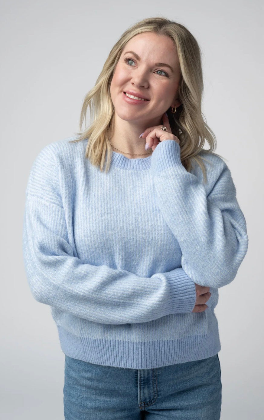 Josie Sky Blue Crew Sweater