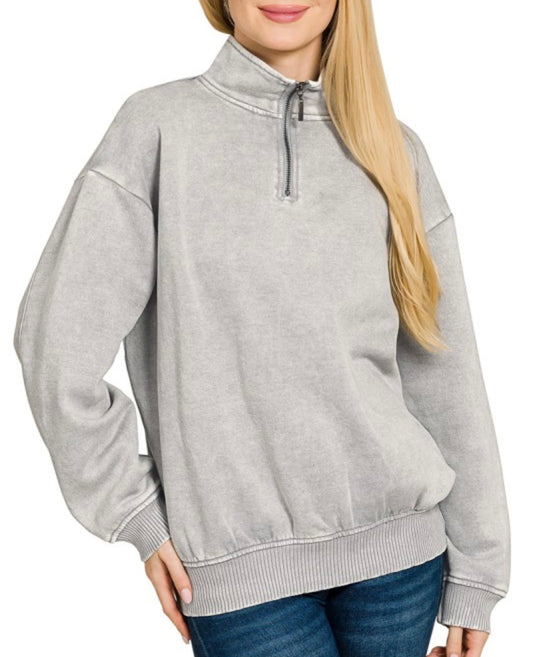Sleet Acid Wash 1/4 Zip