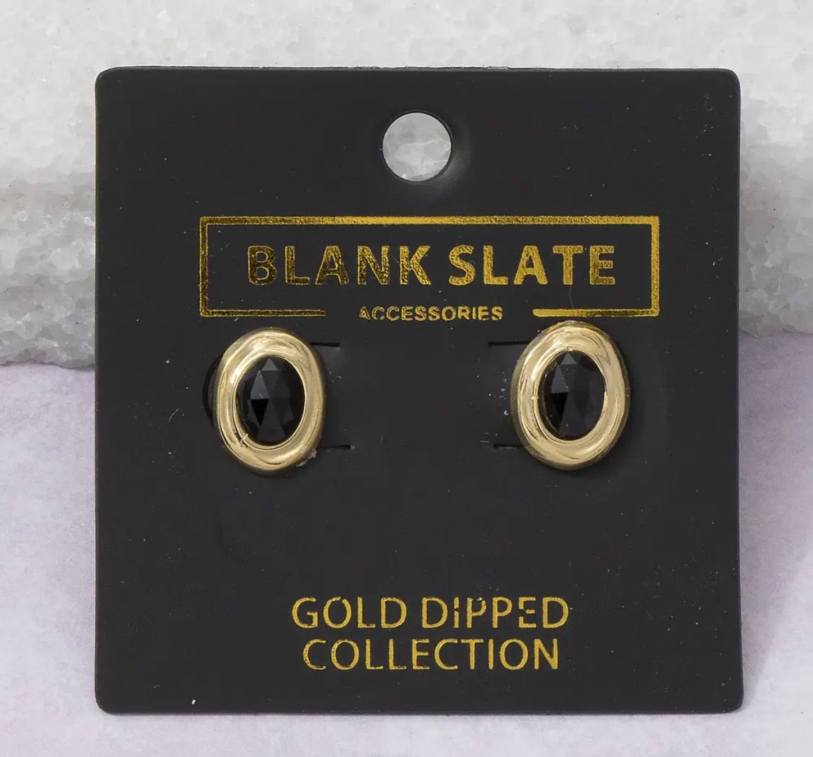 Gold Dipped Oval Studs