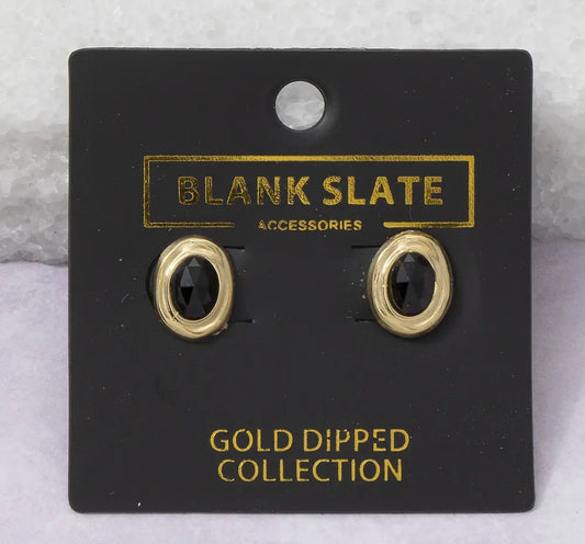 Gold Dipped Oval Studs