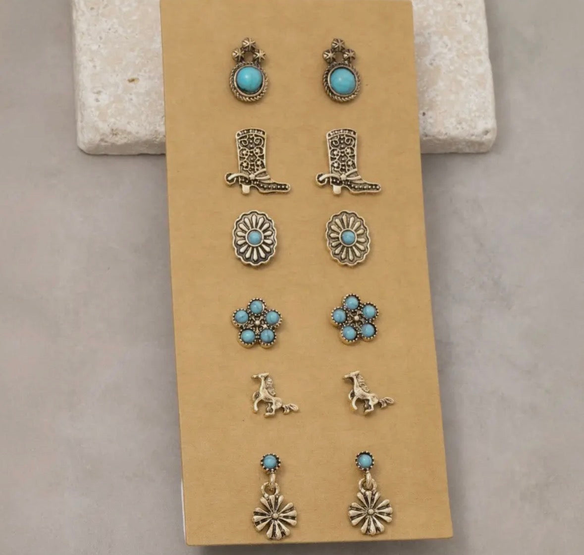 Western Stud Earring Set