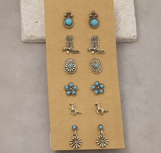 Western Stud Earring Set