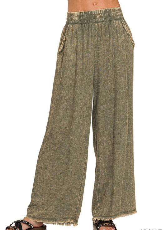 Washed Linen Pants