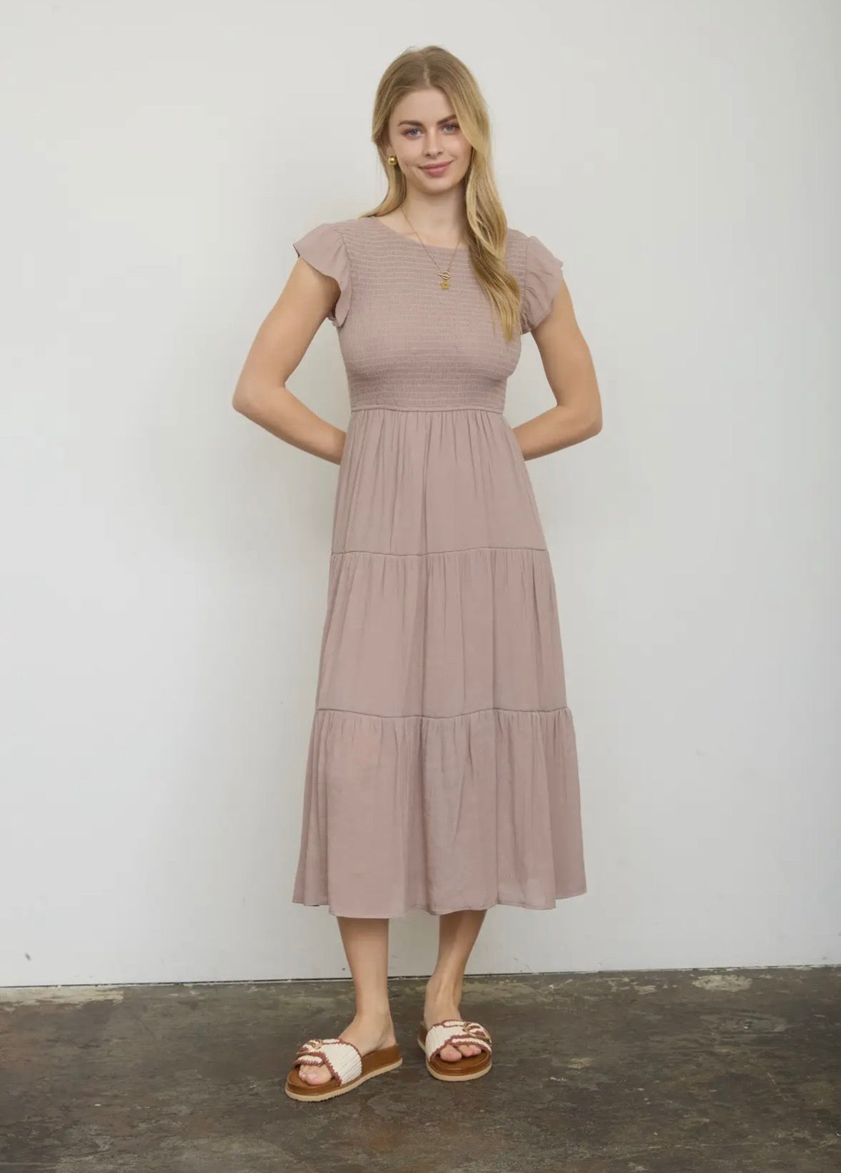 Tiered Smocked Midi Dress | S-3X