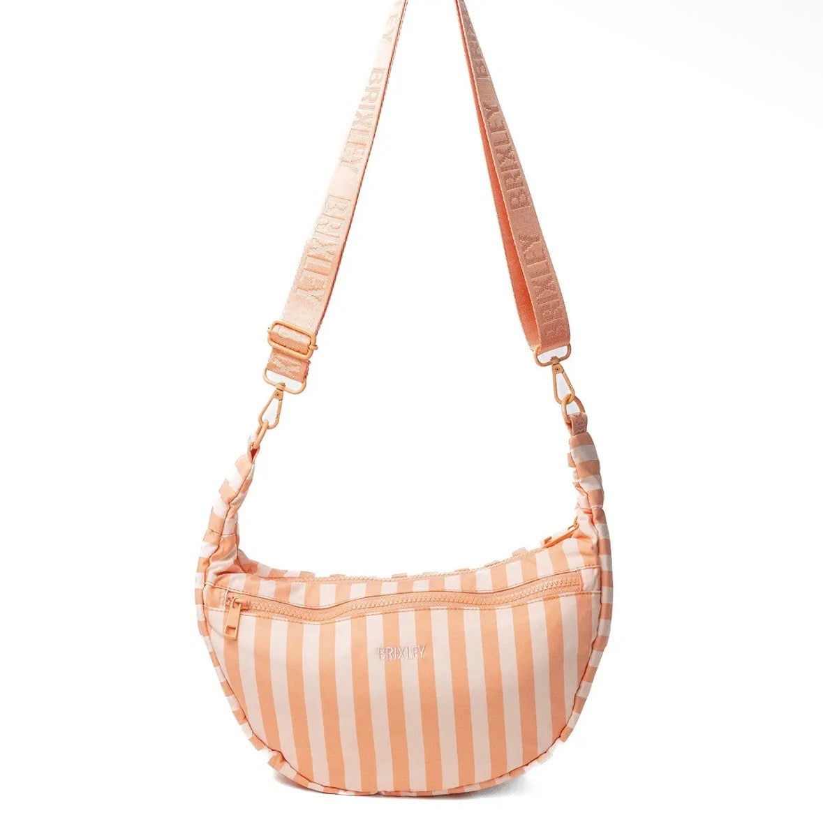 Brixley | Apricot Stripe Crescent Bag