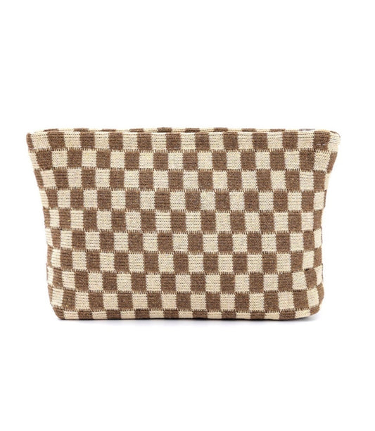 Checkered Cosmetic Bag