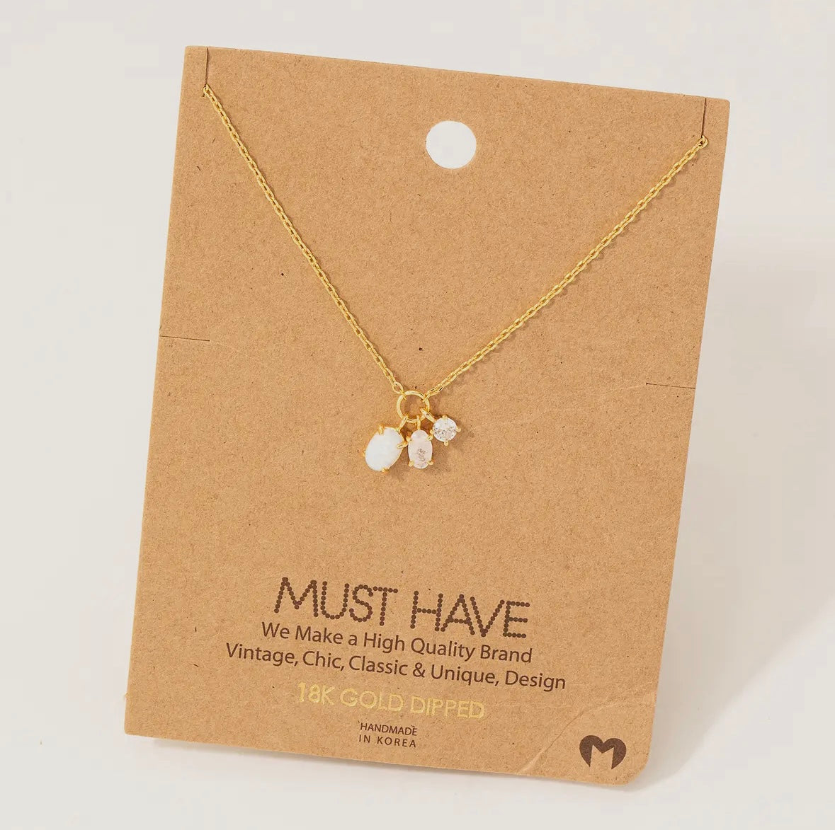 Dainty Opal Charm Necklace