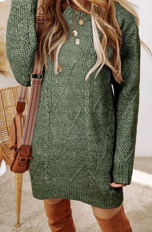 Cable Knit Sweater Dress