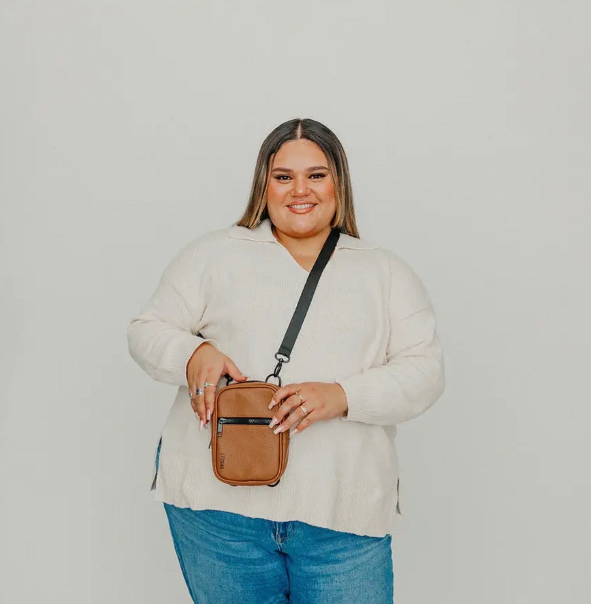 Brixley Leather Toffee Crossbody
