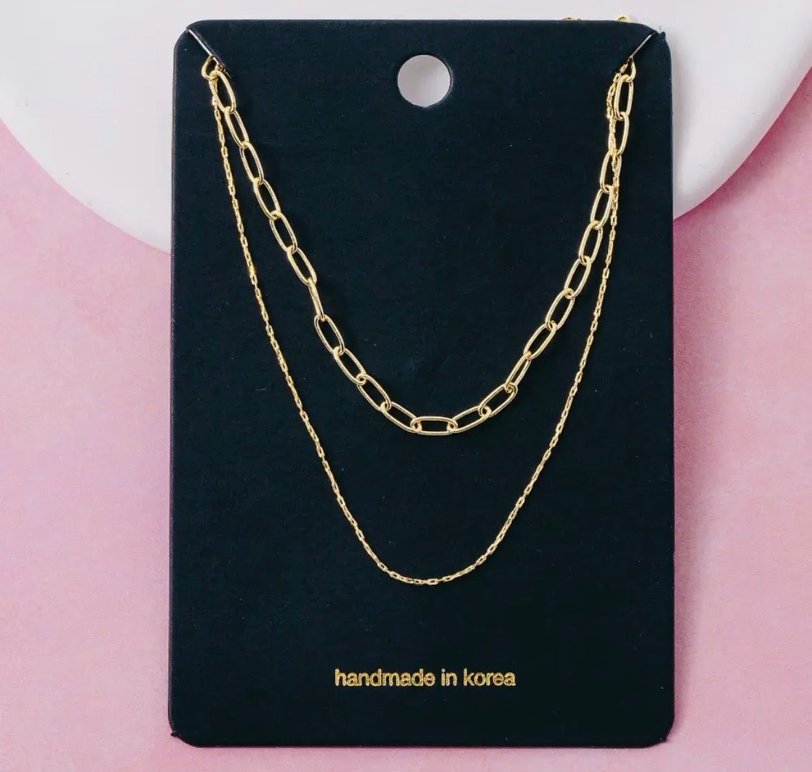 Double Layered Gold Chain Necklace