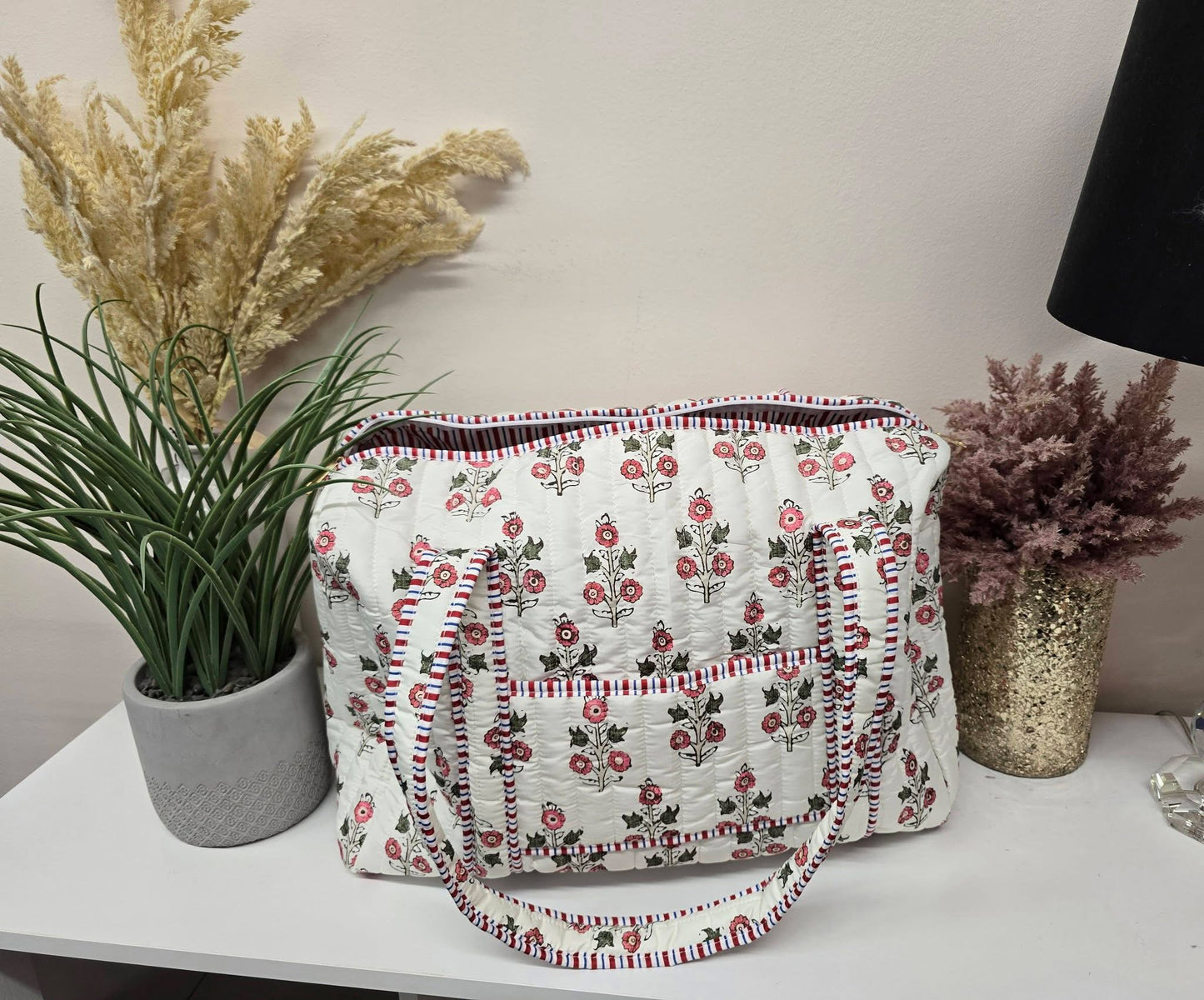 Floral Quilted Duffle Bag | 2 Prints
