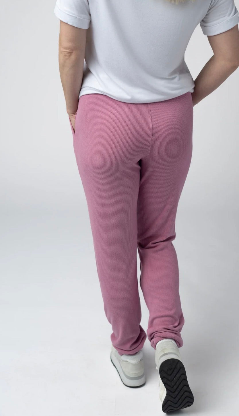 Rose Ribbed Joggers