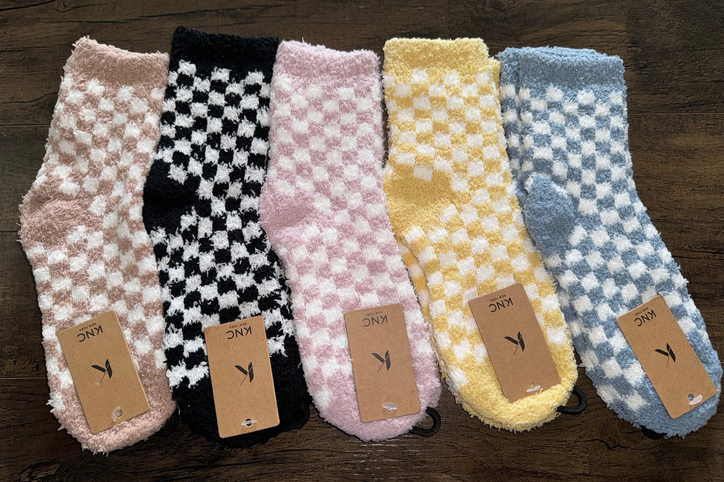 Checkered Fuzzy Socks