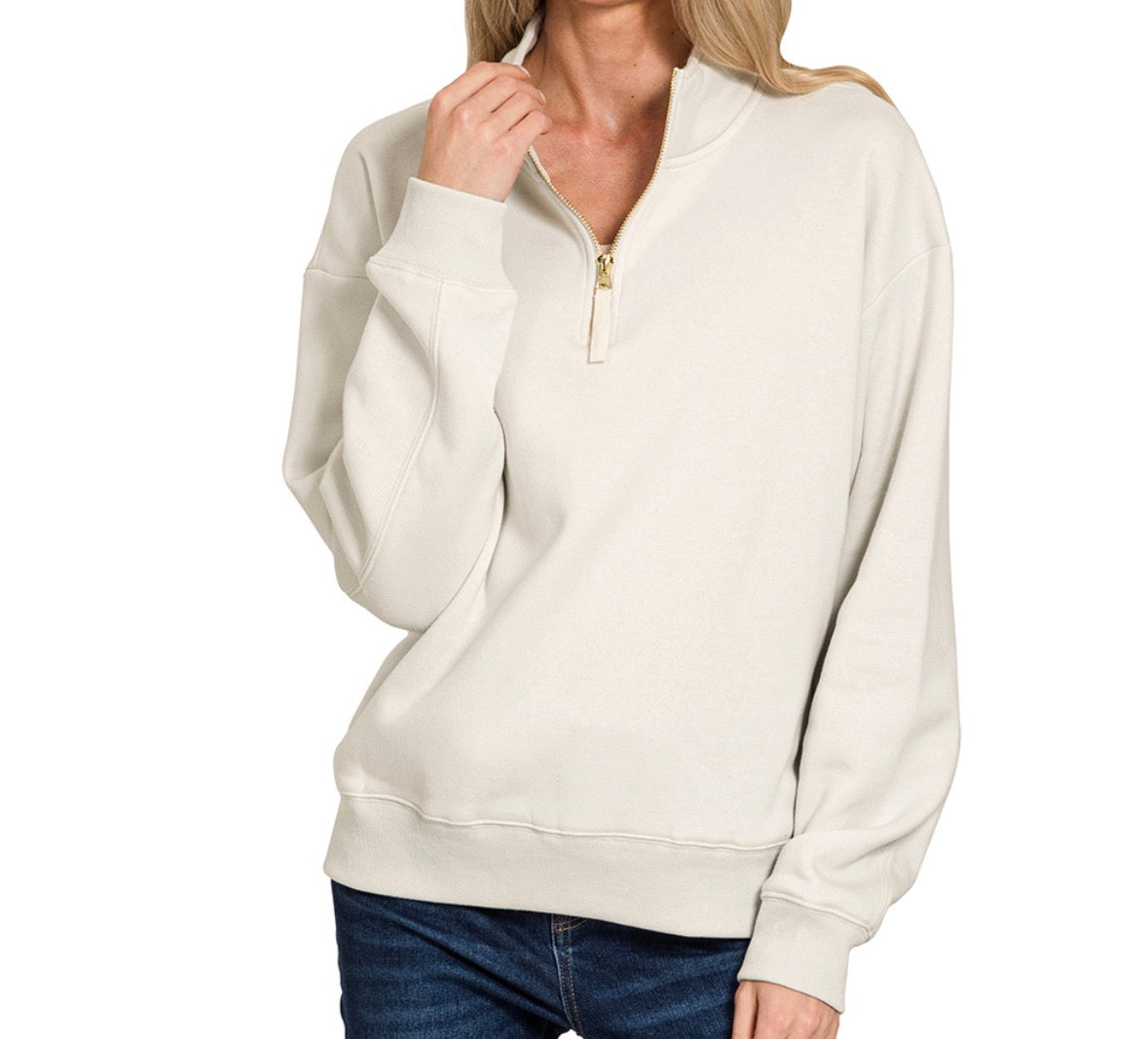 Bone Fleece Half-Zip Sweatshirt | S-3X