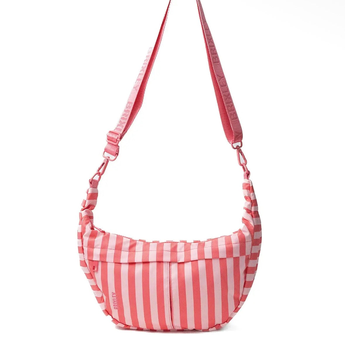 Brixley | Coral Stripe Crescent Bag