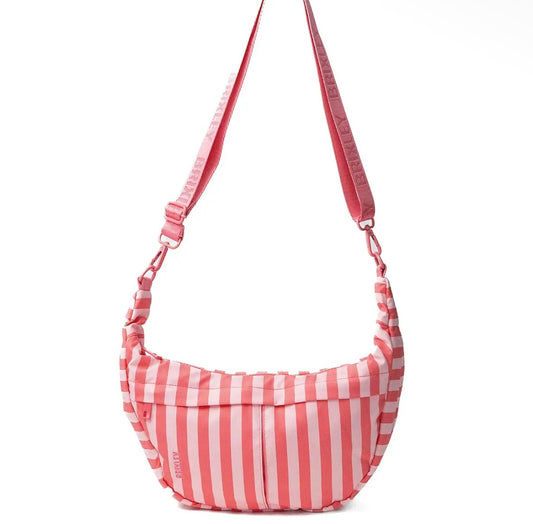 Brixley | Coral Stripe Crescent Bag